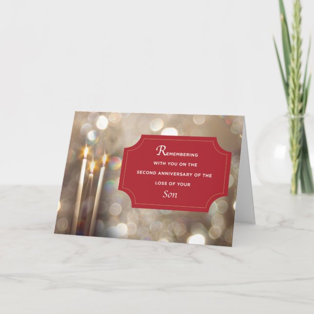 Son Second Anniversary Remembrance at Christmas  Card (Front)