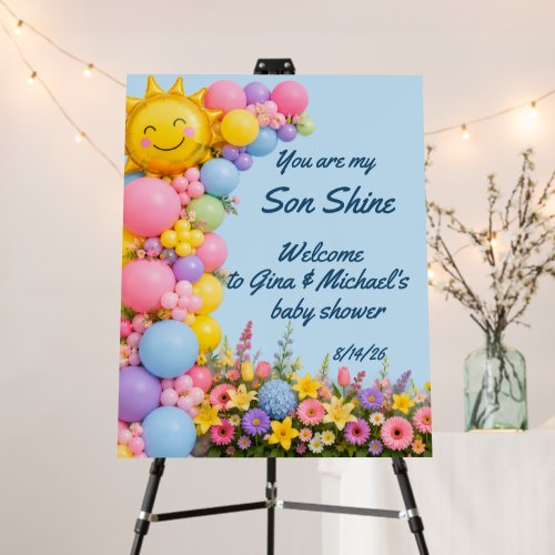 Son Shine Baby Boy Shower Sign
