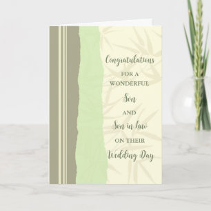 Son & Son in Law Wedding Day Congratulations Card