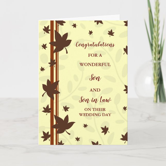 Son & Son in Law Wedding Day Congratulations Card (Front)