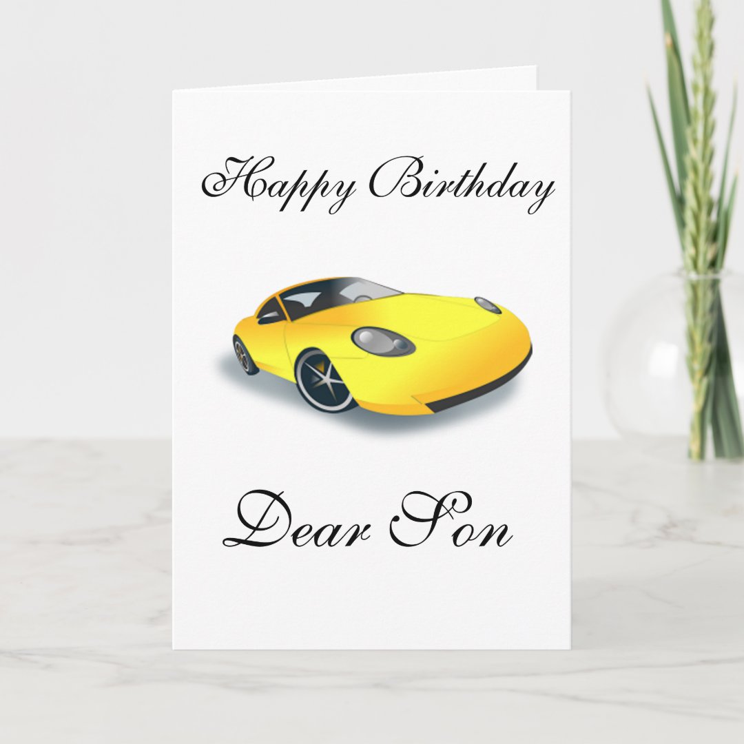 SON SPORTS CAR BIRTHDAY CARD Zazzle