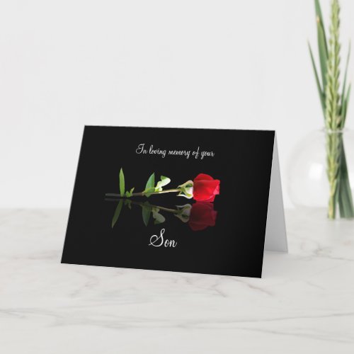 Son Sympathy Condolences Single Rose Card