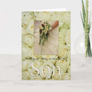 Son Thanks for Walking me down Aisle Letterpress Thank You Card