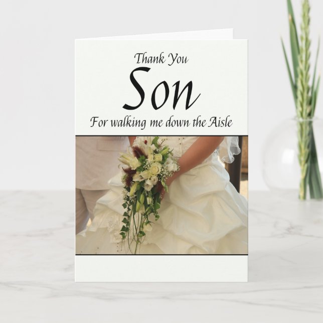Son  Thanks for Walking me down Aisle Thank You Card (Front)