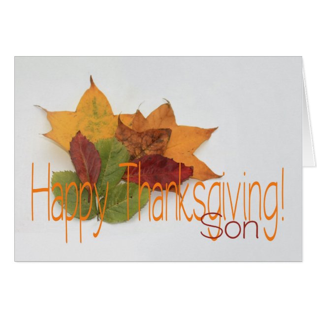 Son thanksgiving foliage cards (Front Horizontal)