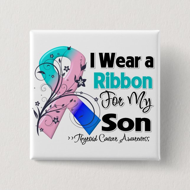 Son - Thyroid Cancer Ribbon Button (Front)