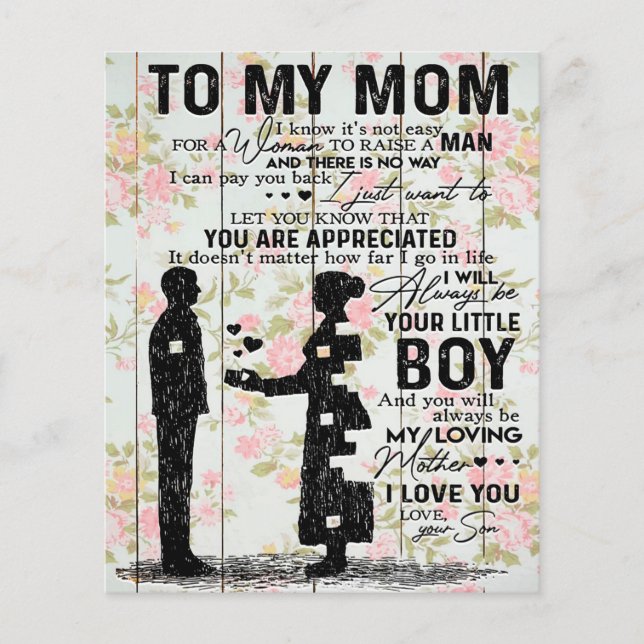 Son To Mom Gift For Mom, Mom Birthday Gift Idea Flyer (Front)