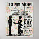 Son To Mom Gift For Mom, Mom Birthday Gift Idea Poster<br><div class="desc">Son To Mom Gift For Mom,  Mom Birthday Gift Idea</div>