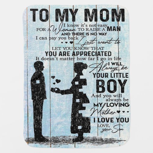 Son To Mom Gift Personalize Letter To My Mom Gift Baby Blanket