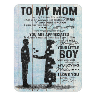 Son To Mom Gift, Personalize Letter To My Mom Gift Door Sign