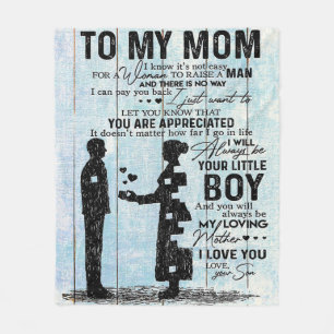 Son To Mom Gift, Personalize Letter To My Mom Gift Fleece Blanket