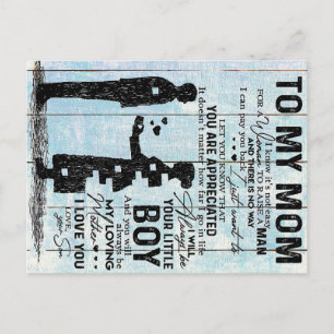 Son To Mom Gift, Personalize Letter To My Mom Gift Postcard