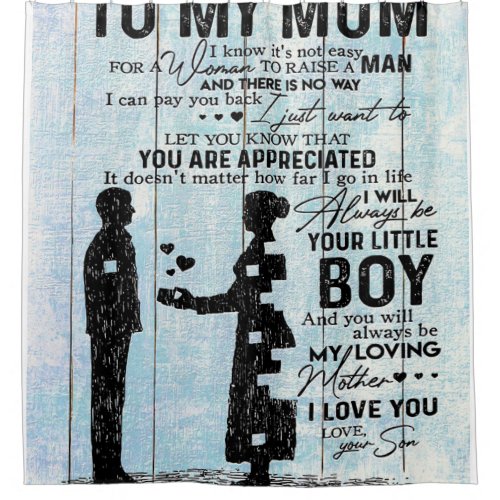 Son To Mom Gift Personalize Letter To My Mom Gift Shower Curtain