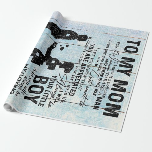 Son To Mom Gift Personalize Letter To My Mom Gift Wrapping Paper