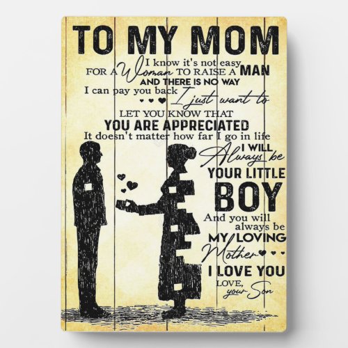 Son To Mom Gift  Special Gift For Family Plaque