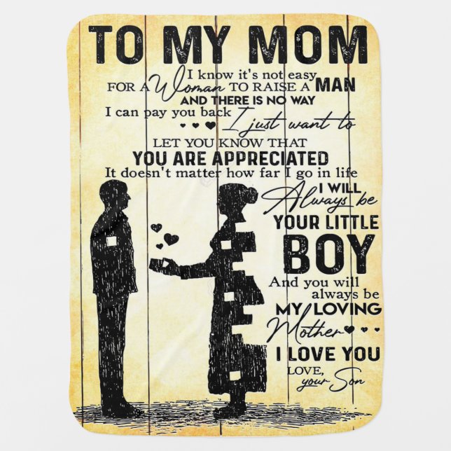 Son To Mom, Gift To My Mom, Mother's Day Gift Idea Baby Blanket (Front)