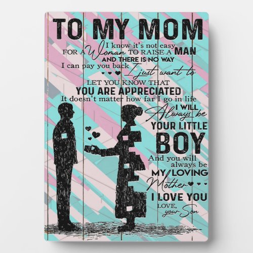 Son To Mom Letter To My Mom Gift Plaque