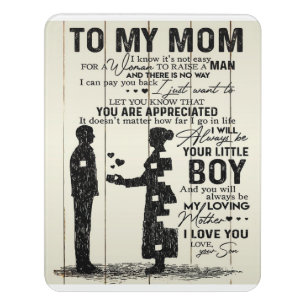 Son To Mom Vertical Poster Lovely Gift Door Sign
