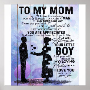 Son To My Mom Gift   Lovely Holiday Gift Poster