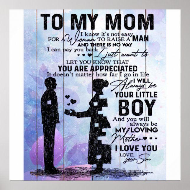 Son To My Mom Gift | Lovely Holiday Gift Poster (Front)