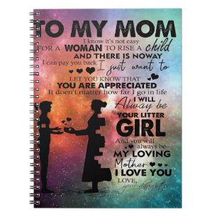 Son To My Mom Gift   Lovely Letter for Mom Notebook
