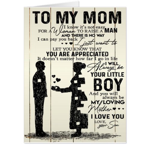 Son To My Mom  Home Decor  Gift For Mommy Card