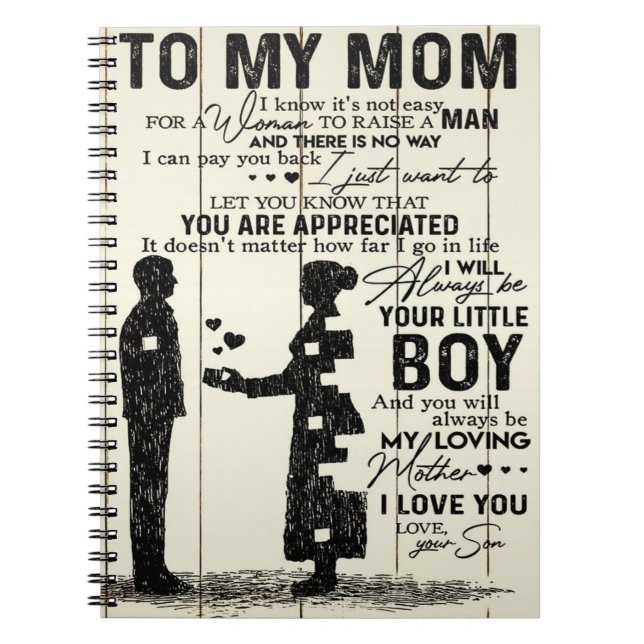 Son To My Mom | Home Decor | Gift For Mommy Notebook (Front)
