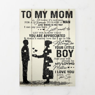 Son To My Mom Home Decor Gift For Mommy Tri-Fold Announcement