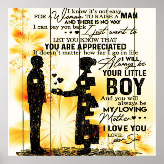 Son To My Mom Letter, Family Gift, Poster