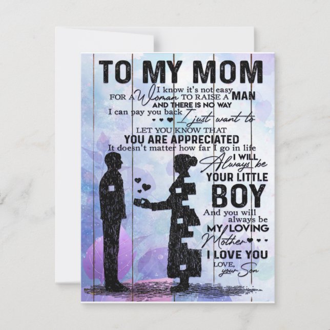 Son To My Mom Letter, Home Decoration, Invitation (Front)