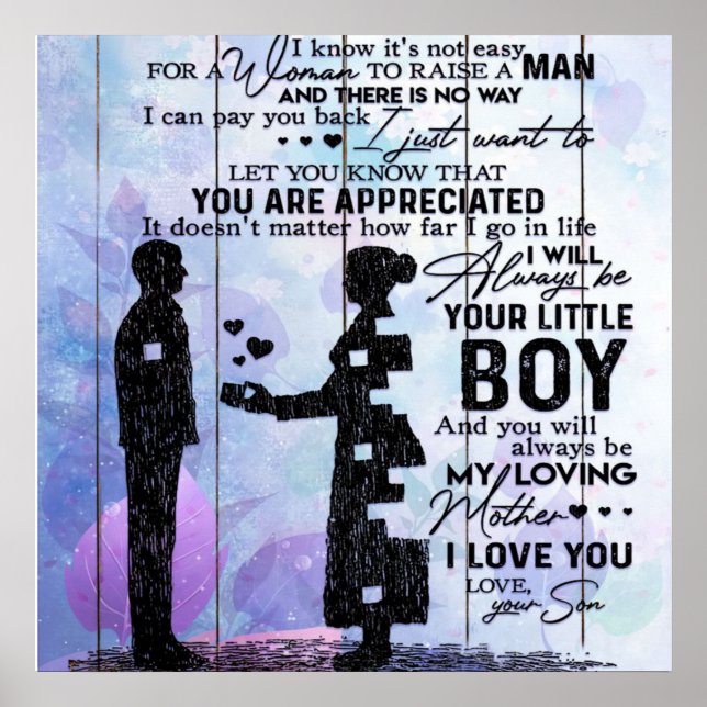 Son To My Mom Letter, Home Decoration, Poster (Front)