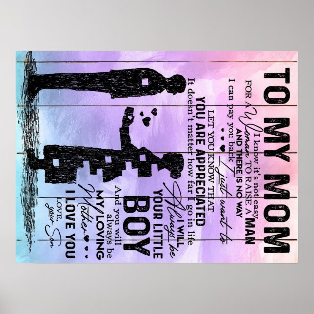Son To My Mom Letter, Mother Birthday Gift Poster (Front)