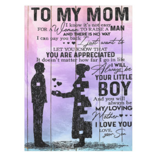 Son To My Mom Letter, Mother Birthday Gift Tablecloth
