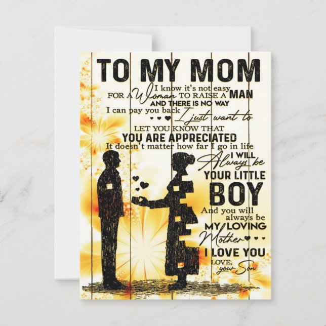 Son To My Mom Letter | New Home Decor Gift Invitation (Front)