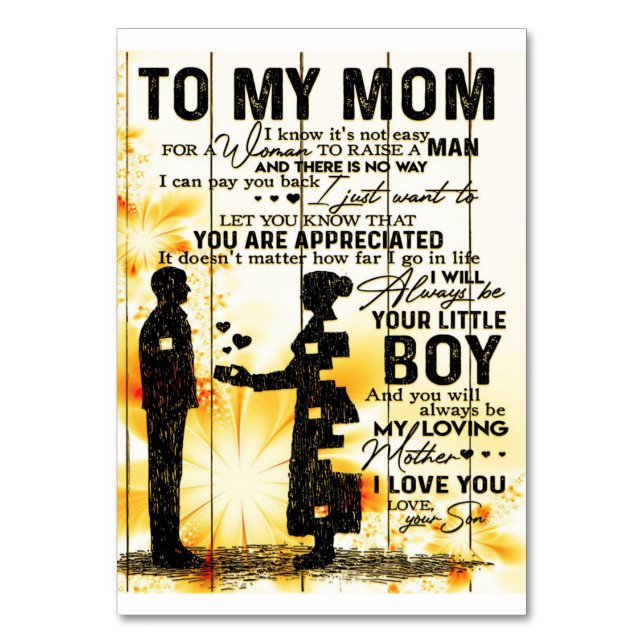 Son To My Mom Letter | New Home Decor Gift Table Number (Front)