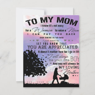 Son To My Mom Letter   New Home Present Invitation