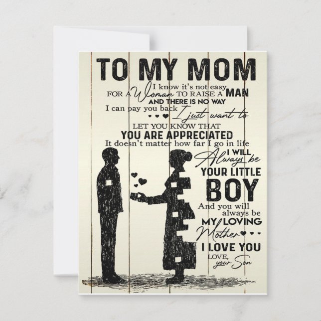 Son To my mom letter, Special gift to mom Invitation (Front)