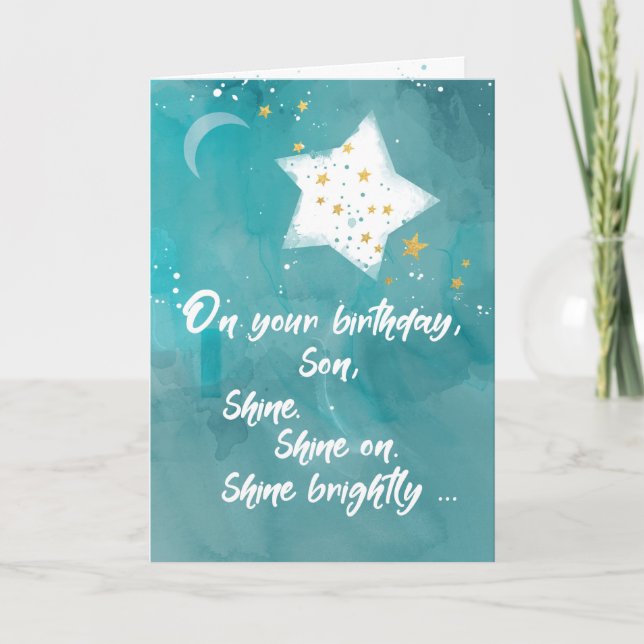 Son Tween or Teen Birthday Night Sky Bright Star Card (Front)
