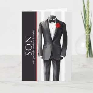 Son Walk Me Down the Aisle Wedding Request Card