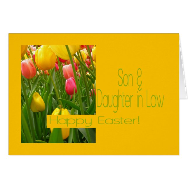 Son & Wife Happy Easter Cards (Front Horizontal)