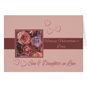 Son & Wife  Happy Valentine's Day Roses Cards