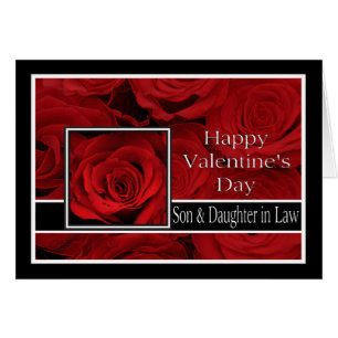 Son & Wife  Happy Valentine's Day Roses Cards