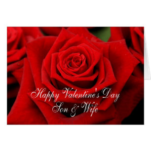 Son & Wife  Happy Valentine's Day Roses Cards
