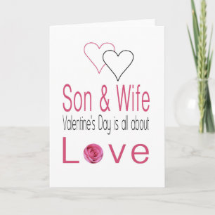 Son & Wife  Happy Valentine's Day Roses Holiday Card