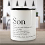 Son World's Best Ever Definition Modern Fun Two-Tone Coffee Mug