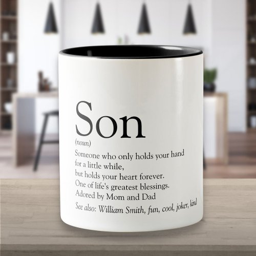 Son Worlds Best Ever Definition Modern Fun Two_Tone Coffee Mug