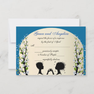 Sonata Custom Lesbian Wedding RSVP Cards