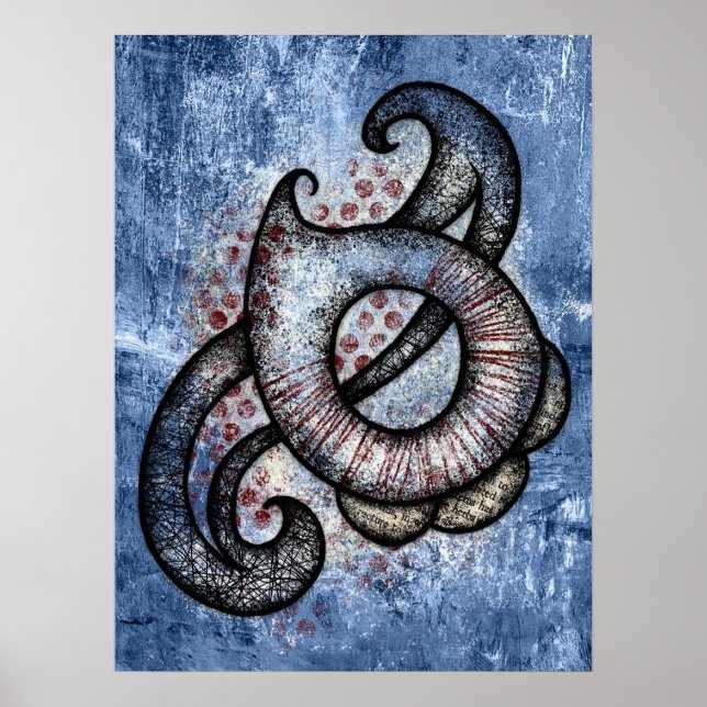 Sonata In Blue Poster Wall Art (Front)