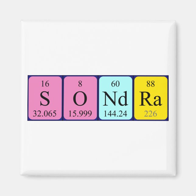 Sondra periodic table name magnet (Front)
