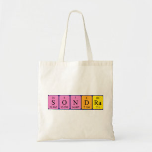 Sondra periodic table name tote bag